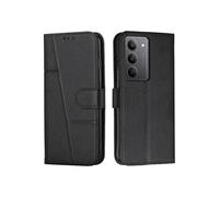 Etui Pour Pro Realme V60 Couverture Antichoc Cuir PU Protection Complète Insertion De Carte Boucle Latérale Noir