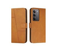 Etui Pour Pro Realme V60 Couverture Antichoc Cuir PU Protection Complète Insertion De Carte Boucle Latérale Jaune