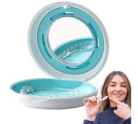 Étui pour prothèses dentaires, étui de retenue avec miroirs,Support de stockage de conteneur de boîtier de garde de nuit | Étui d'alignement de protège-dents pour prothèses dentaires partielles, conte