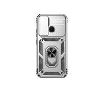 Etui Pour Realme C21Y Anneau Hodler Support Magnétique Aimant De Voiture Argent