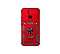 Etui Pour Realme C21Y Anneau Hodler Support Magnétique Aimant De Voiture Rouge