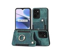 Etui Pour Realme C35 Blocage RFID Sangle De Poignet Support D'anneau Support De Voiture Magnétique Cadeau FOXDOCK Vert