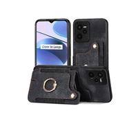 Etui Pour Realme C35 Blocage RFID Sangle De Poignet Support D'anneau Support De Voiture Magnétique Cadeau FOXDOCK Noir