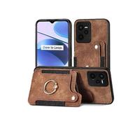 Etui Pour Realme C35 Blocage RFID Sangle De Poignet Support D'anneau Support De Voiture Magnétique Cadeau FOXDOCK Marron