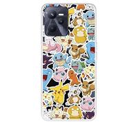 Étui pour Realme C35 Pokemon officiel Motif Sticker Pokémon pour protéger votre téléphone portable Coque en silicone souple avec licence officielle Pokémon