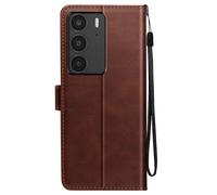 Etui pour Realme C75 et 14x Dragonne Clapet Support Portefeuille Marron