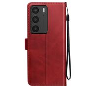 Etui pour Realme C75 et 14x Dragonne Clapet Support Portefeuille Rouge