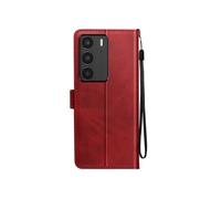 Avizar Étui pour Realme C75 et 14x Dragonne Clapet Support Portefeuille Rouge