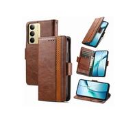 Etui pour Realme C75 RFID Blocking Flip PU Leather Cover avec porte-cartes et Kickstand compatible avec Realme C75-Marron