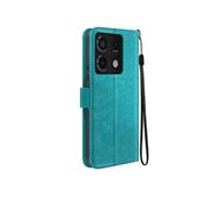 Etui pour Redmi Note 13 Pro 5G Portefeuille Support et Dragonne Turquoise