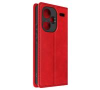 Étui pour Redmi Note 13 Pro Plus Portefeuille Support Vidéo Soft Cover Rouge