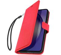 Étui pour Samsung A54 5G Portefeuille Fonction Support avec Dragonne Mayaxess Rouge