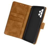 Étui pour Samsung A72 Effet Crocodile Portefeuille Support Marron