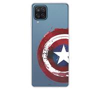 Étui pour Samsung Galaxy A12 Officiel Marvel Captain America Bouclier Transparent. Protégez Votre téléphone avec la Coque en Silicone Officielle Marvel.