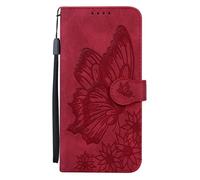 Etui pour Samsung Galaxy A14 5G - RASENA - Portefeuille en Cuir - Rouge - Souple - Aimantée