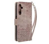 Etui Chat pour Samsung Galaxy A15 5G série Kawaii Cat Cover Rose champagne