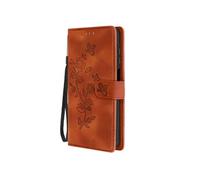 Etui pour Samsung Galaxy A15 5G Portefeuille Fleur avec Dragonne Camel