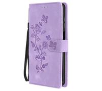 Avizar Étui pour Galaxy A15 5G Portefeuille Fleur avec Dragonne Lavande