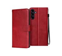 Avizar Étui pour Samsung Galaxy A16 Clapet Portefeuille avec Dragonne Support Rouge