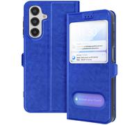 Avizar Étui pour Samsung Galaxy A16 Fenêtre Support vidéo Bleu