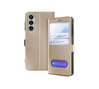 Etui pour Samsung Galaxy A16 Fenêtre Fonction Support Vidéo Dorée