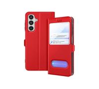 Etui pour Samsung Galaxy A16 Fenêtre Fonction Support Vidéo Rouge