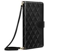 Avizar Étui pour Samsung Galaxy A16 Portefeuille Motif Losange Noir