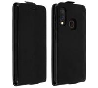 Étui Samsung Galaxy A20e Effet Lisse Clapet Vertical Porte-carte Noir