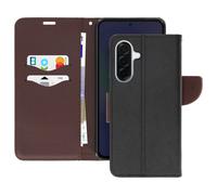 Avizar Étui portefeuille pour Samsung Galaxy A36 Cuir Saffiano Fancy Noir/Or