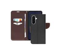 Avizar Étui portefeuille pour Samsung Galaxy A36 Cuir Saffiano Fancy Noir/Or