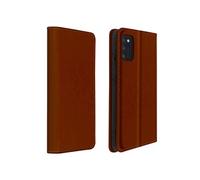 Etui pour Samsung Galaxy A41 Folio Cuir Véritable Porte-carte Support Vidéo Camel