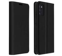 Étui pour Samsung Galaxy A41 Folio Cuir Véritable Porte-carte Support Vidéo Noir