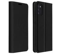 Étui pour Samsung Galaxy A41 Folio Cuir Véritable Porte-carte Support Vidéo Noir
