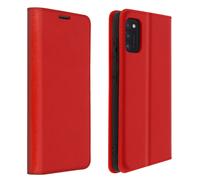 Étui pour Samsung Galaxy A41 Folio Cuir Véritable Porte cartes Support Vidéo Rouge