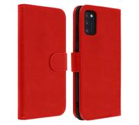 Étui pour Samsung Galaxy A41 Housse Intégrale Porte-carte Fonction Support Rouge