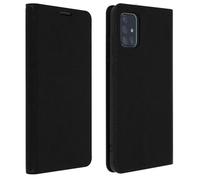 Étui pour Samsung Galaxy A51 - Cuir Véritable - Noir - Porte-cartes - Support Vidéo - Souple