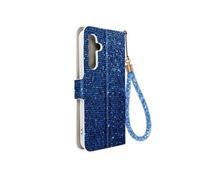 Etui pour Samsung Galaxy A54 5G Pailleté Disco Portefeuille Support vidéo Bleu