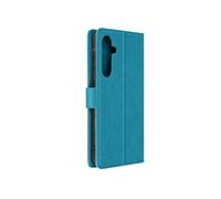 Etui pour Samsung Galaxy A55 Portefeuille Fleur Papillon avec Dragonne Bleu clair