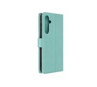 Etui pour Samsung Galaxy A55 Portefeuille Fleur Papillon avec Dragonne Turquoise