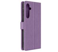 Étui pour Samsung Galaxy A55 Portefeuille Fleur Papillon avec Dragonne Violet clair