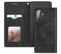 Avizar Étui portefeuille Samsung Galaxy A56 – cuir vegan noir – support vidéo – aimanté