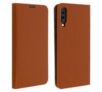 Étui pour Samsung Galaxy A70 Housse Folio Cuir Support Vidéo Camel