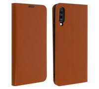Étui pour Samsung Galaxy A70 Housse Folio Cuir Support Vidéo camel