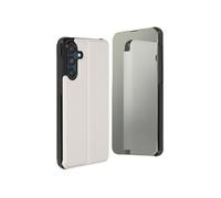 Étui pour Samsung Galaxy M55 Clapet Miroir Clear View Support Argent