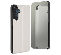 Étui pour Samsung Galaxy M55 Clapet Miroir Clear View Support Argent