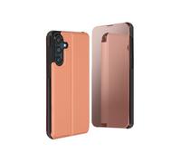 Etui pour Samsung Galaxy M55 Clapet Miroir Clear View Support Rose champagne