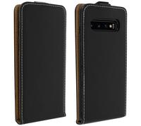 Étui pour Samsung Galaxy S10 Housse Clapet Vertical Porte-carte Coque Silicone Noir