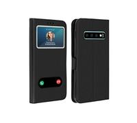 Avizar Étui pour Samsung Galaxy S10 Housse Folio Double Fenêtre Fonction Support