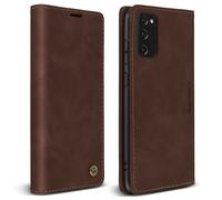 Avizar Étui Samsung Galaxy S20 FE Folio Vintage Portefeuille et Support Vidéo Marron