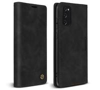 Étui pour Galaxy S20 FE Folio Vintage Portefeuille et Support Vidéo Noir